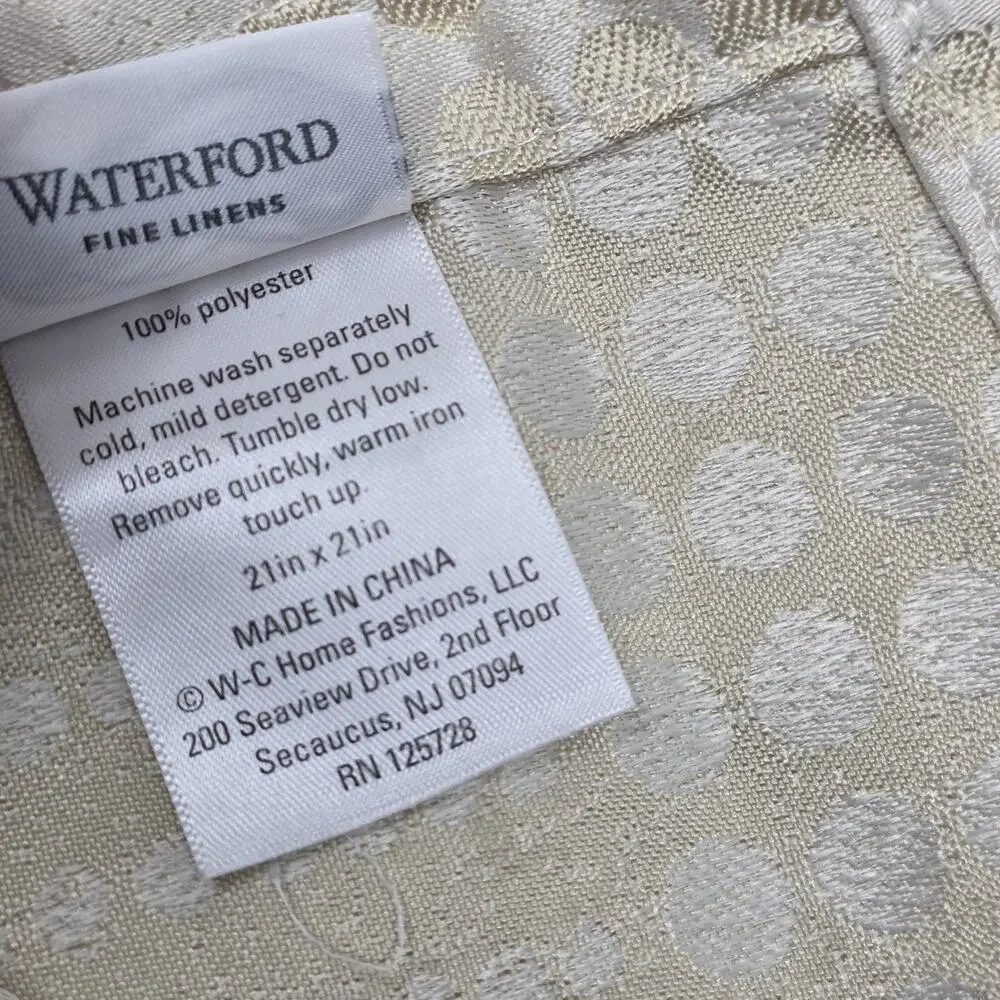Waterford Gold Got Napkins set of 4 Dinner Napkins Polyester 21